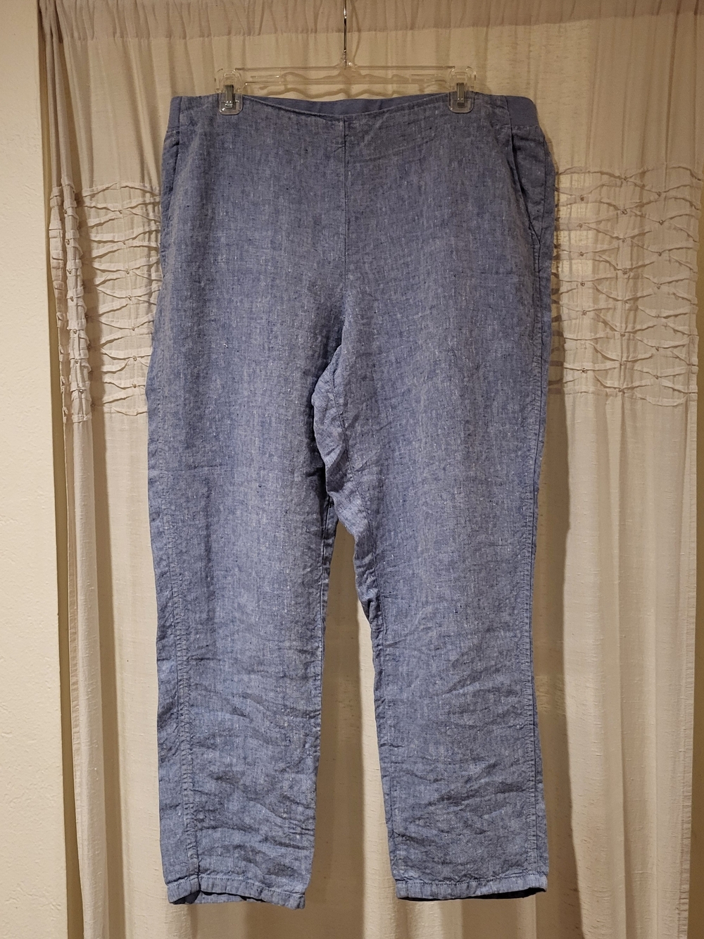 J. Jill Light Blue Cropped 100% Linen Pants